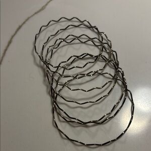 Sterling Silver Wavy Metal Bangles